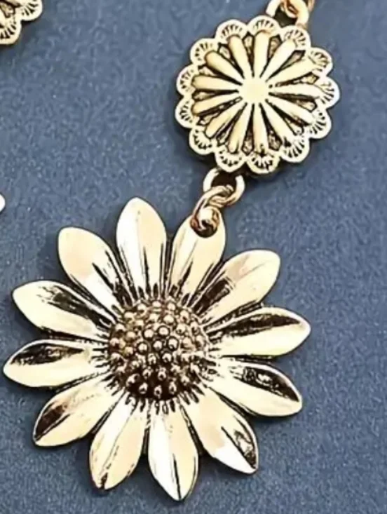 Sunflower Drop Earrings - Picture 4 of 6